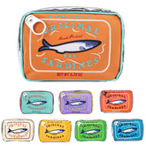 AZURAOKEY Canned Sardines Makeup Bag, Canned Sardines Style Toiletry Bag Cute Travel Bag Creative Cute Makeup Bag Aesthetic Toiletry Bag for Women